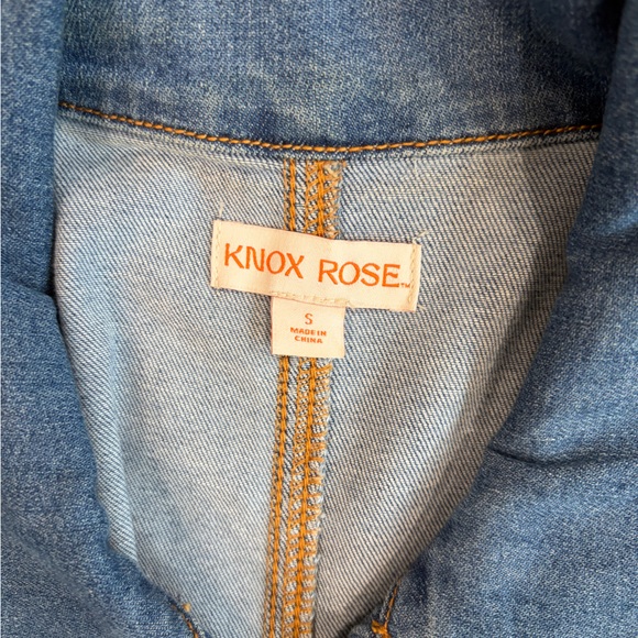 Knox Rose Fitted Waist Denim Zip Front Utility Jacket Size S - Picture 3 of 9